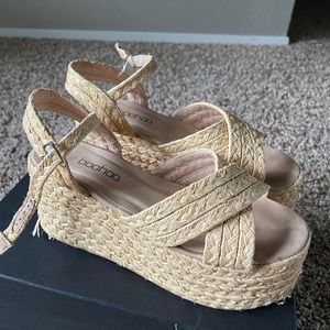 wedge rattan sandals